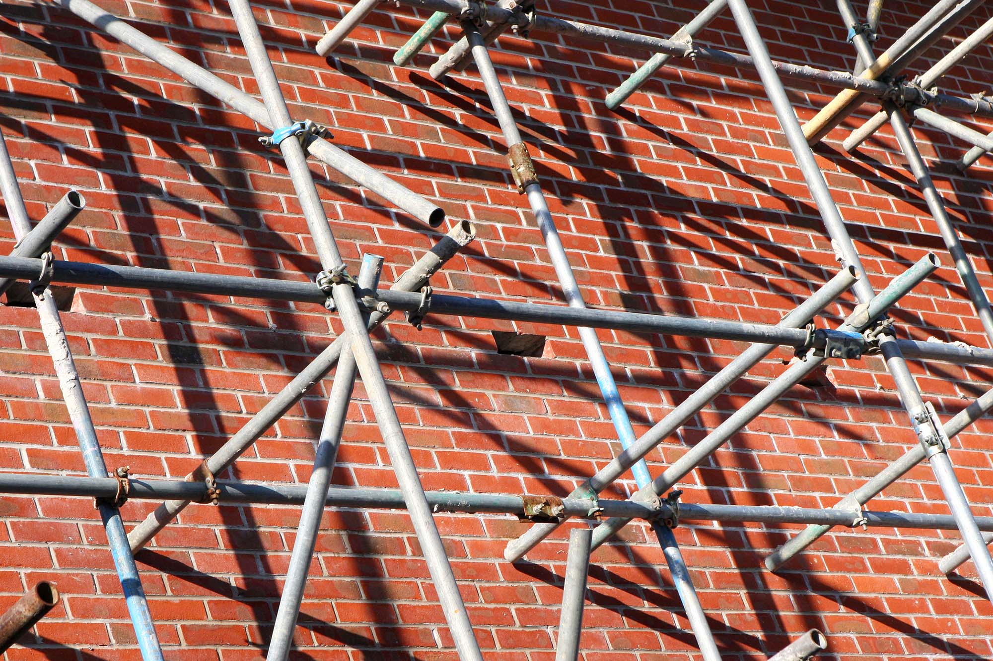 Detail of construction scaffolding framework